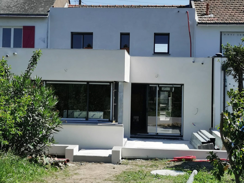 Agrandissement de maison en cours de réalisation à Nantes