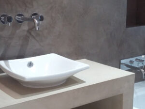 Rénovation de salle de bain en béton ciré à Vallet